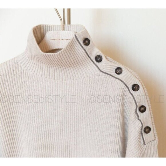 Brunello Cucinelli Cotton Sweater Top Monili Women Womens Size XS
